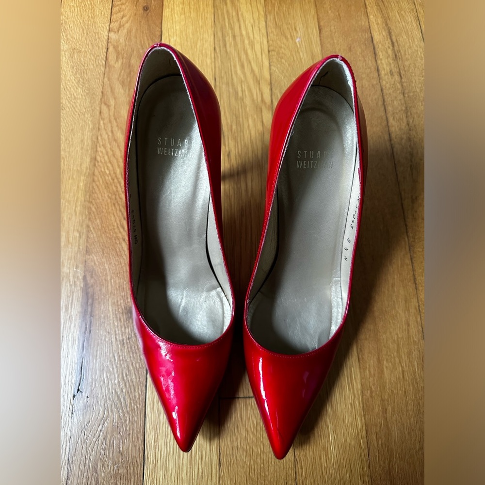 Stuart Weitzman Red Patent Leather Heels